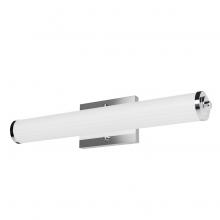 Hunter 19934 - Hunter Holly Grove Chrome with Cased White Glass 2 Light Bathroom Vanity Wall Light Fixture