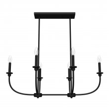 Hunter 19644 - Hunter Southcrest Matte Black 6 Light Chandelier Ceiling Light Fixture