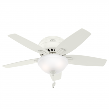 Hunter 51080 - Hunter 42 inch Newsome Fresh White Low Profile Ceiling Fan with LED Light Kit and Pull Chain