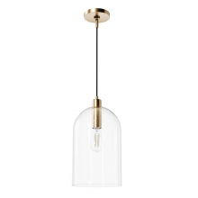 Hunter 45228 - Hunter Lochemeade Alturas Gold with Clear Seeded Glass 1 Light Pendant Ceiling Light Fixture