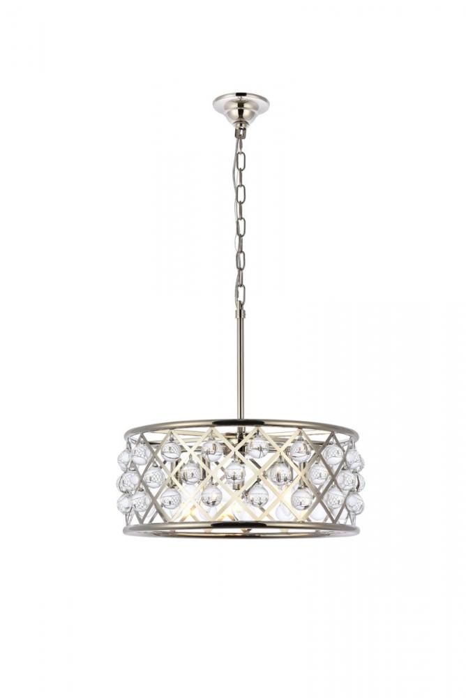 Madison 5 light polished Nickel Pendant Clear Royal Cut Crystal