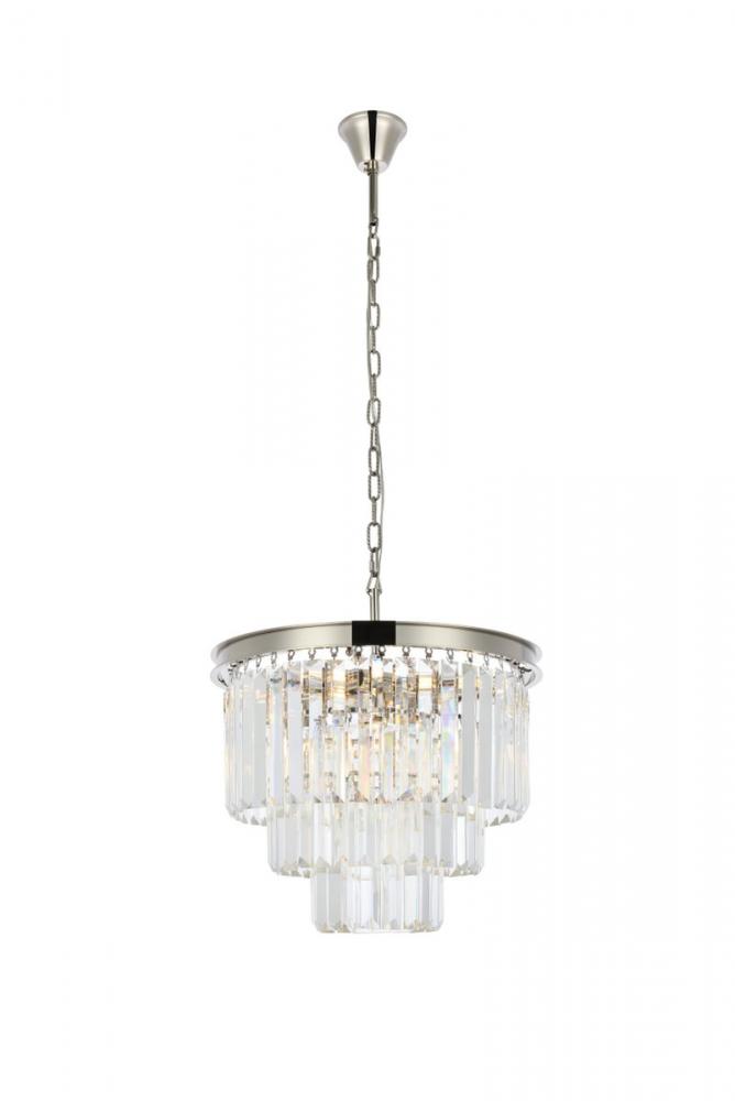 Sydney 9 light polished nickel Chandelier Clear Royal Cut Crystal