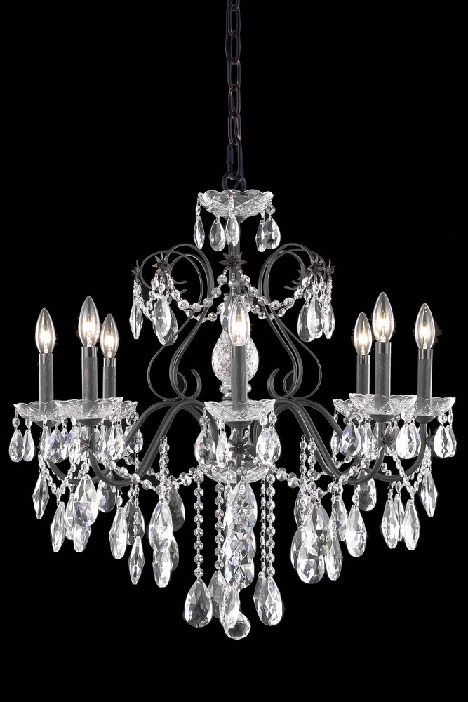 St. Francis 6 light Dark Bronze Chandelier Clear Spectra® Swarovski® Crystal