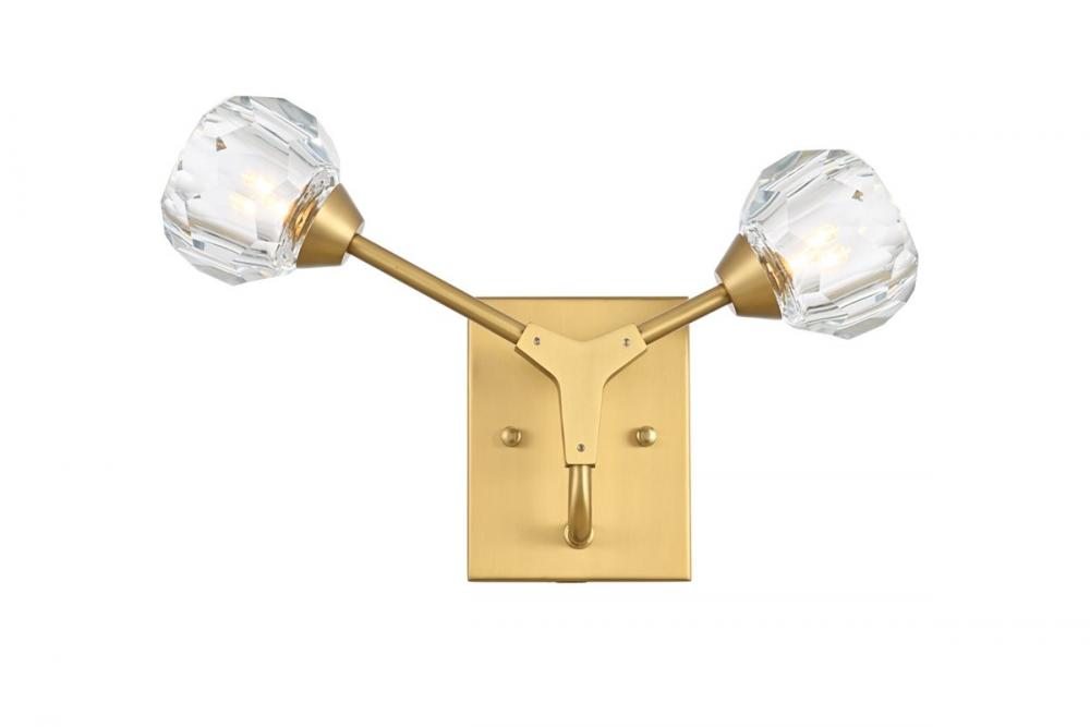 Zayne 2 Light Wall Sconce in Gold