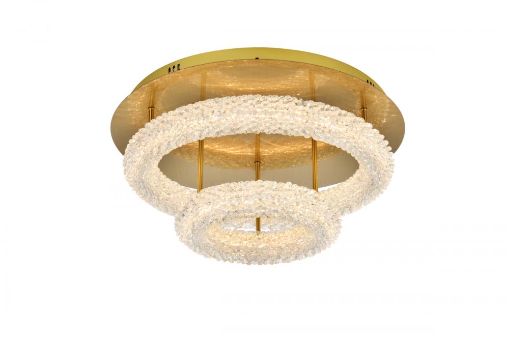 Bowen 22 Inch Adjustable LED Flush Mount in Satin Gold