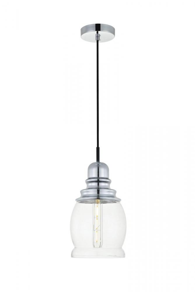 Kenna 1 Light Chrome Pendant With Clear Glass