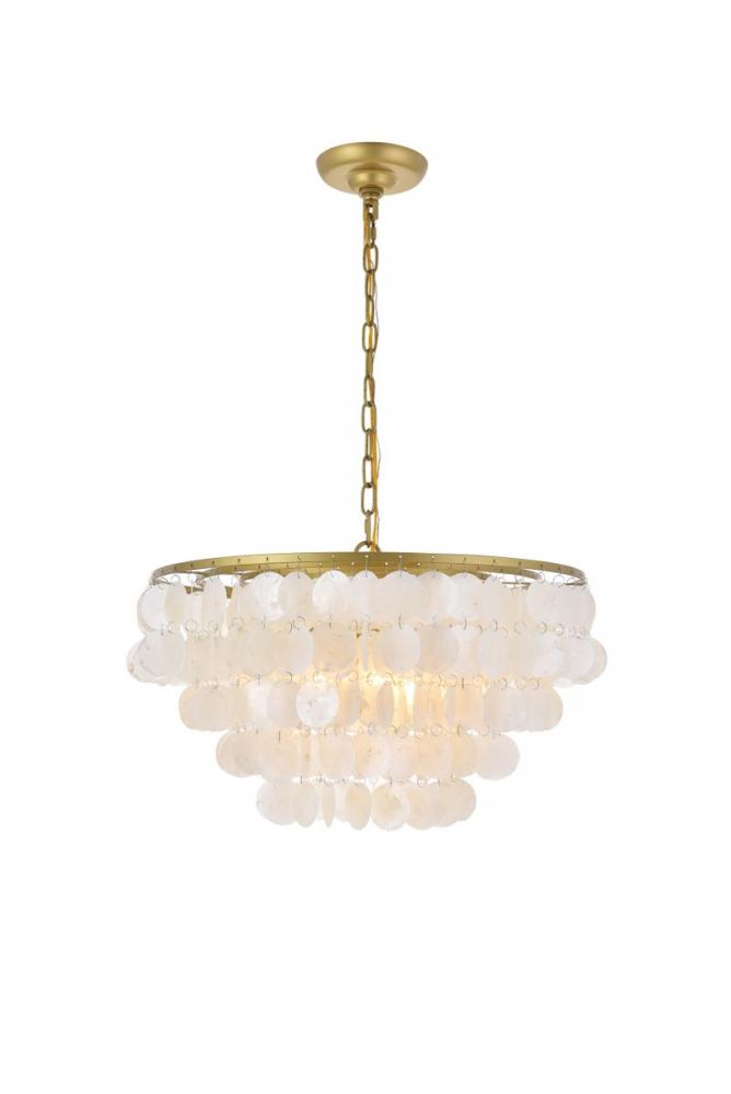 Selene 4 light Brass Pendant