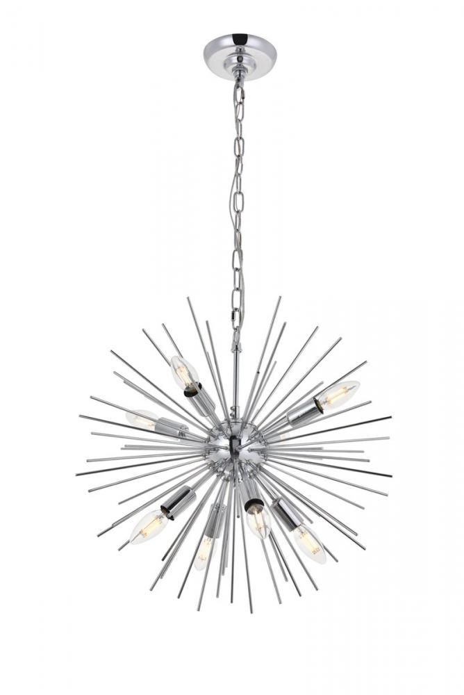 Timber 8 light Chrome Pendant