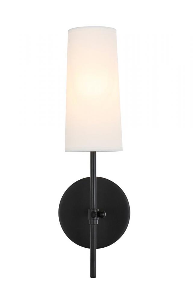 Mel 1 light Black and White shade wall sconce