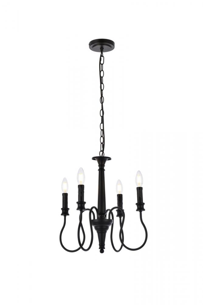 Flynx 4 Lights Pendant in Black