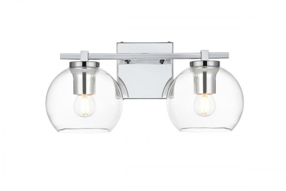 Juelz 2 light Chrome and Clear Bath Sconce