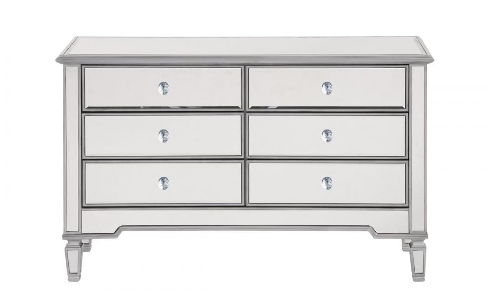 6 Drawer Dresser 48 in. x 18 in. x 32 in. in silver paint