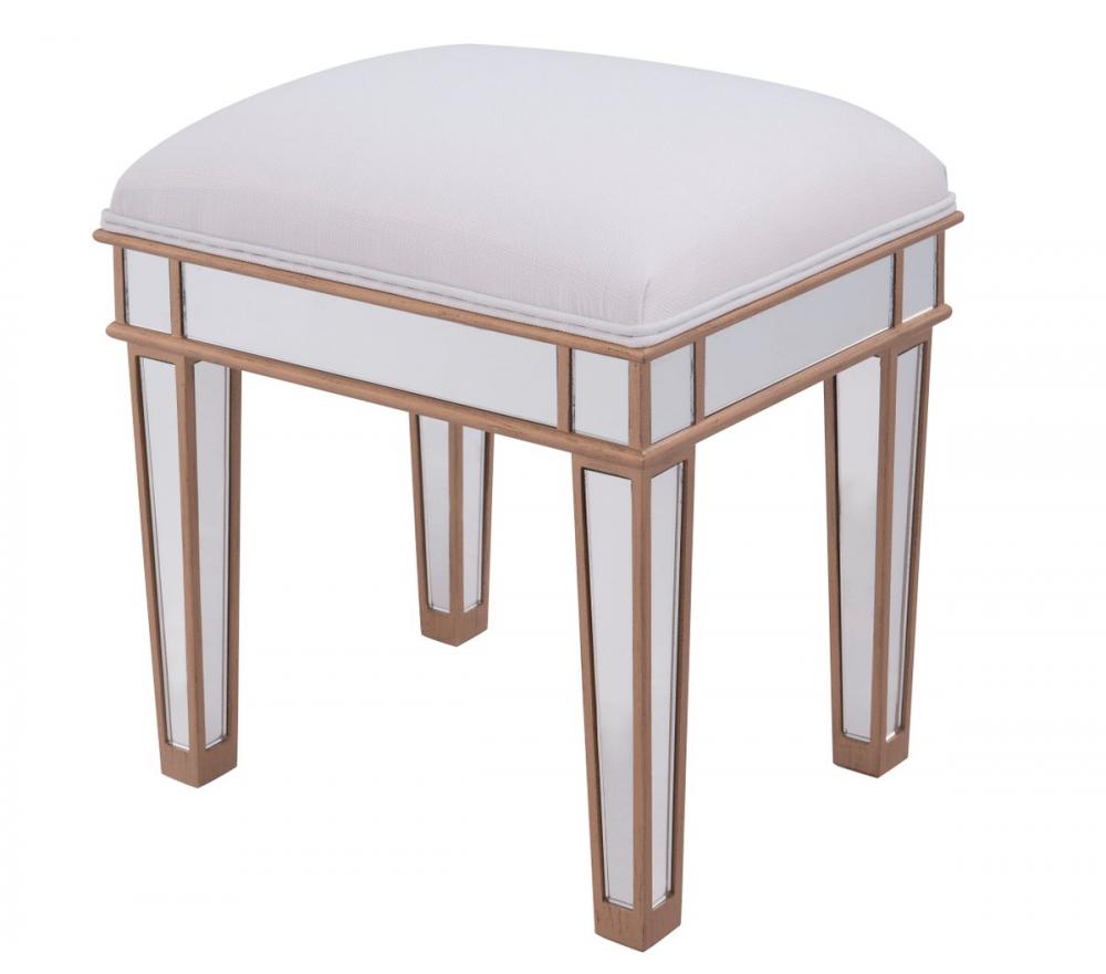 Dressing stool 18 in. x 14 in. x 18 in. in Gold paint