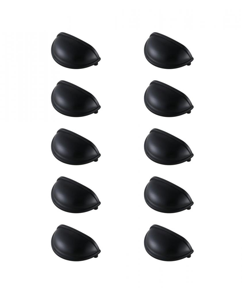 Atticus 3" Center to Center Matte Black Cup Bar Pull Multipack (set of 10)