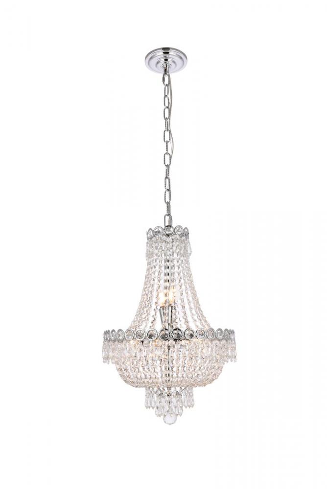 Century 8 Light Chrome Pendant Clear Royal Cut Crystal