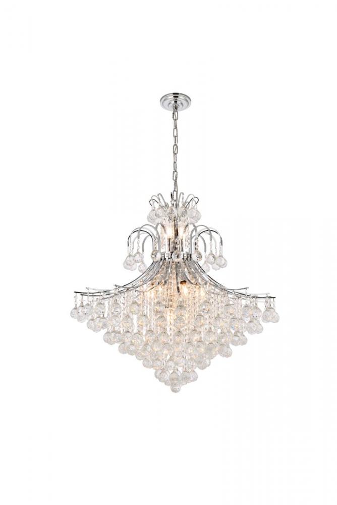 Toureg 15 Light Chrome Chandelier Clear Royal Cut Crystal