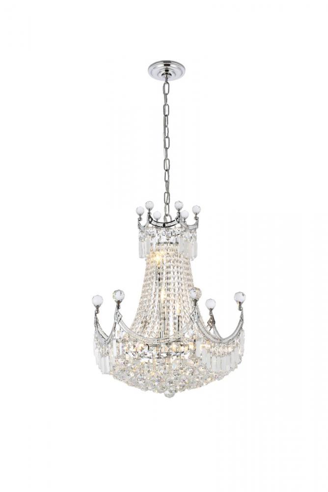 Corona 9 Light Chrome Chandelier Clear Royal Cut Crystal