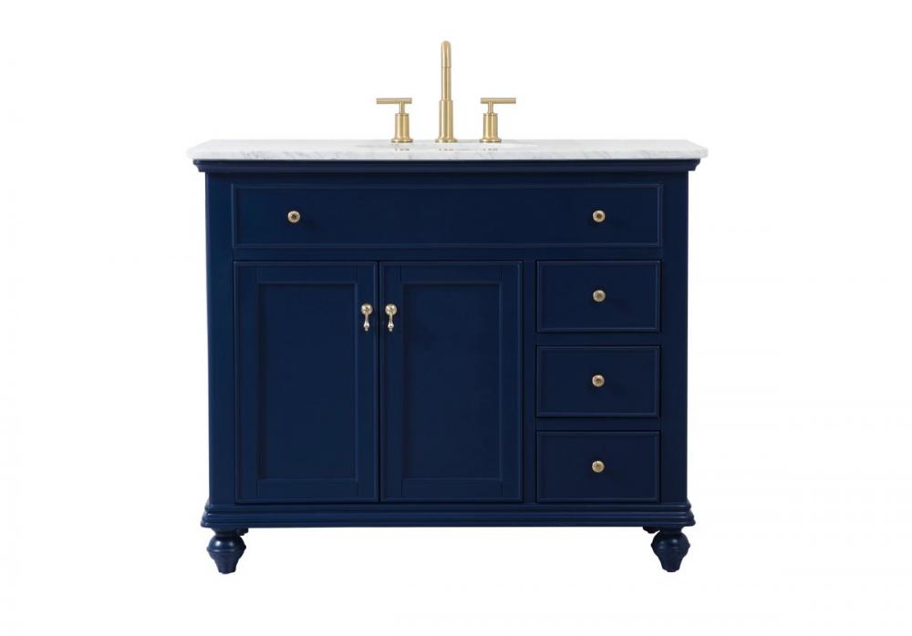 42 inch Single bathroom vanity in blue