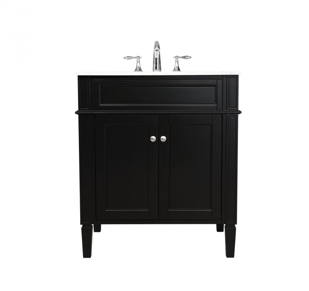 30 Inch Single Bathroom Vanity in Black