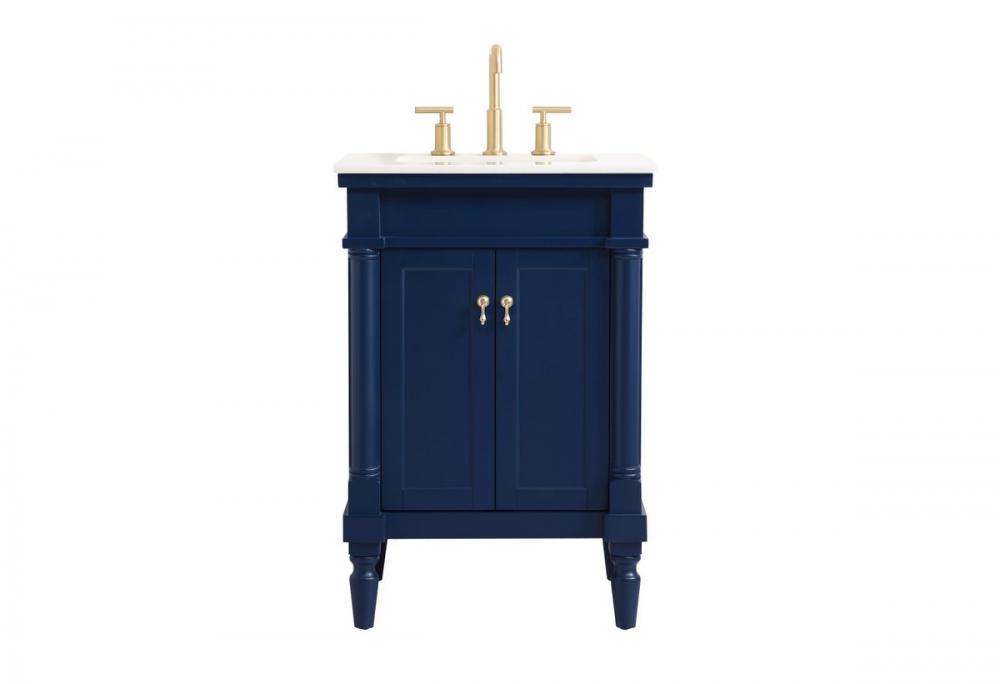 24 inch Single bathroom vanity in blue