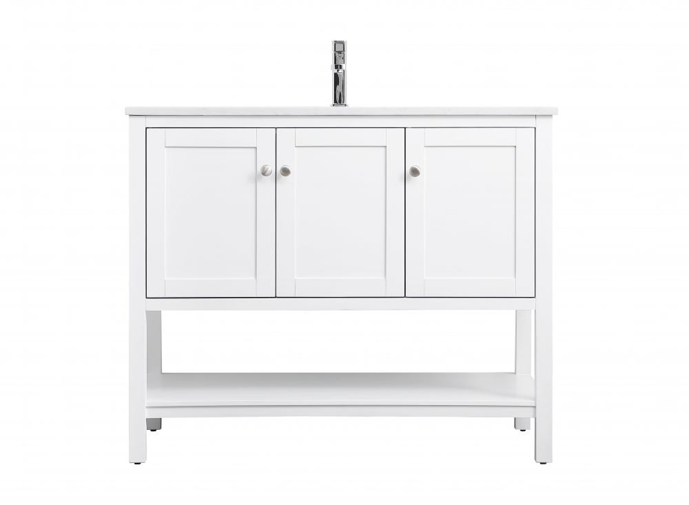 42 Inch Single Bathroom Vanity In White