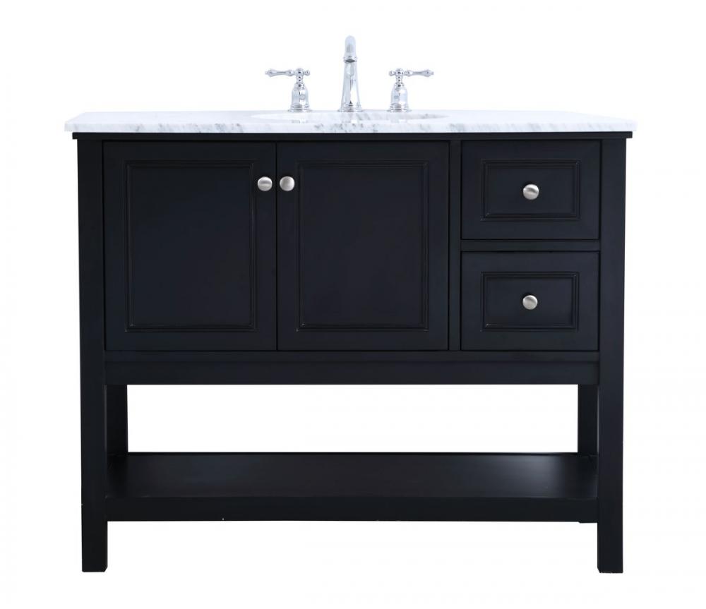 42 In. Single Bathroom Vanity Set in Black