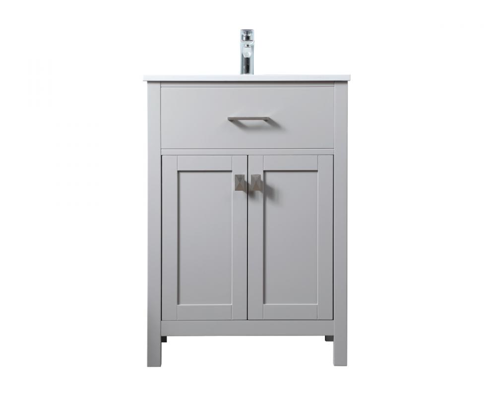 24 Inch Single Bathroom Vanity in Grey