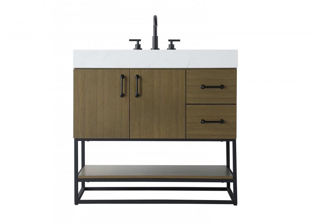 36 inch Single Bathroom Vanity in Chestnut Brown