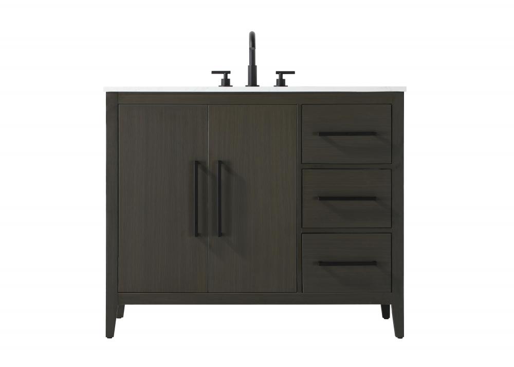 42 Inch Single Bathroom Vanity In Mocha Brown