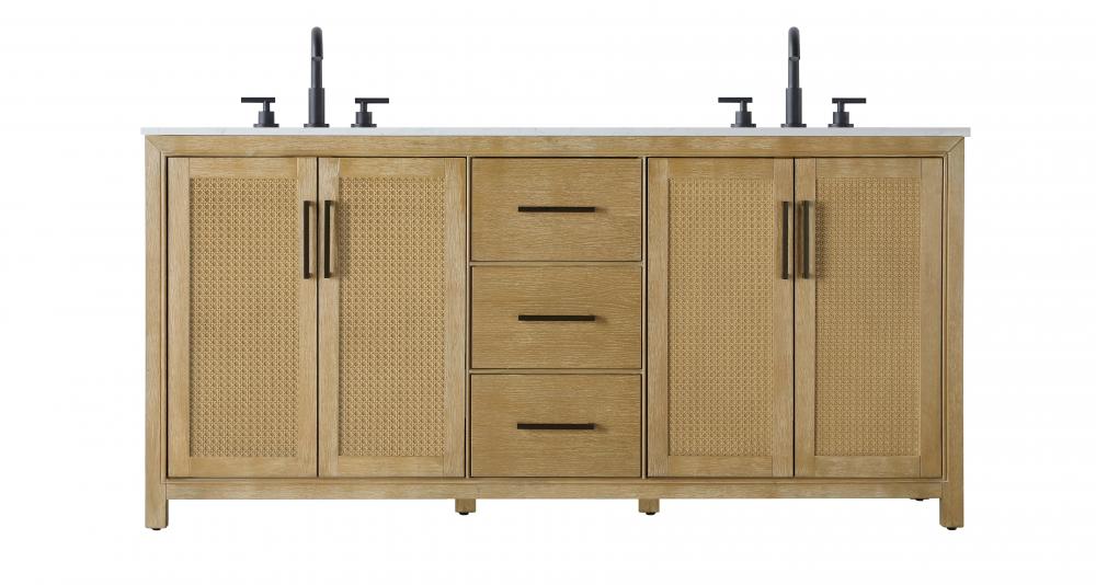 72  Inch Double Bathroom Vanity In Linen Oak