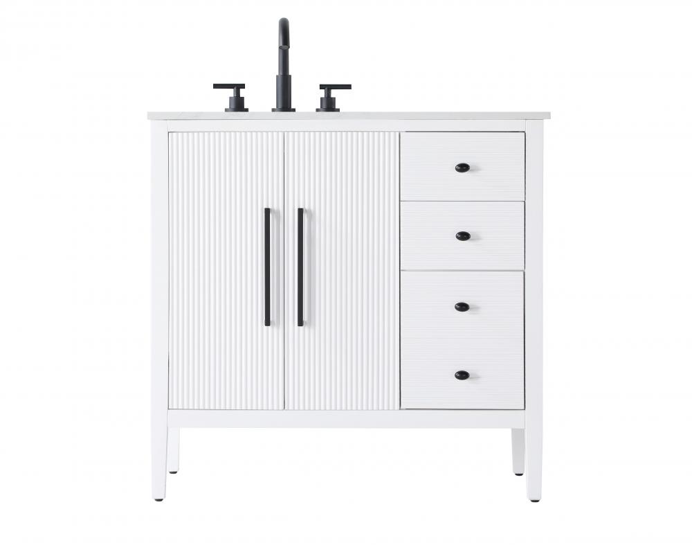 36 inch Single Bathroom Vanity in White