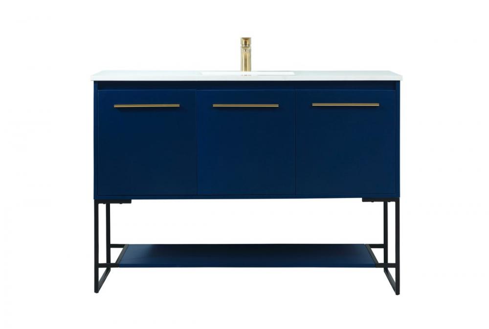 48 inch Single bathroom vanity in blue