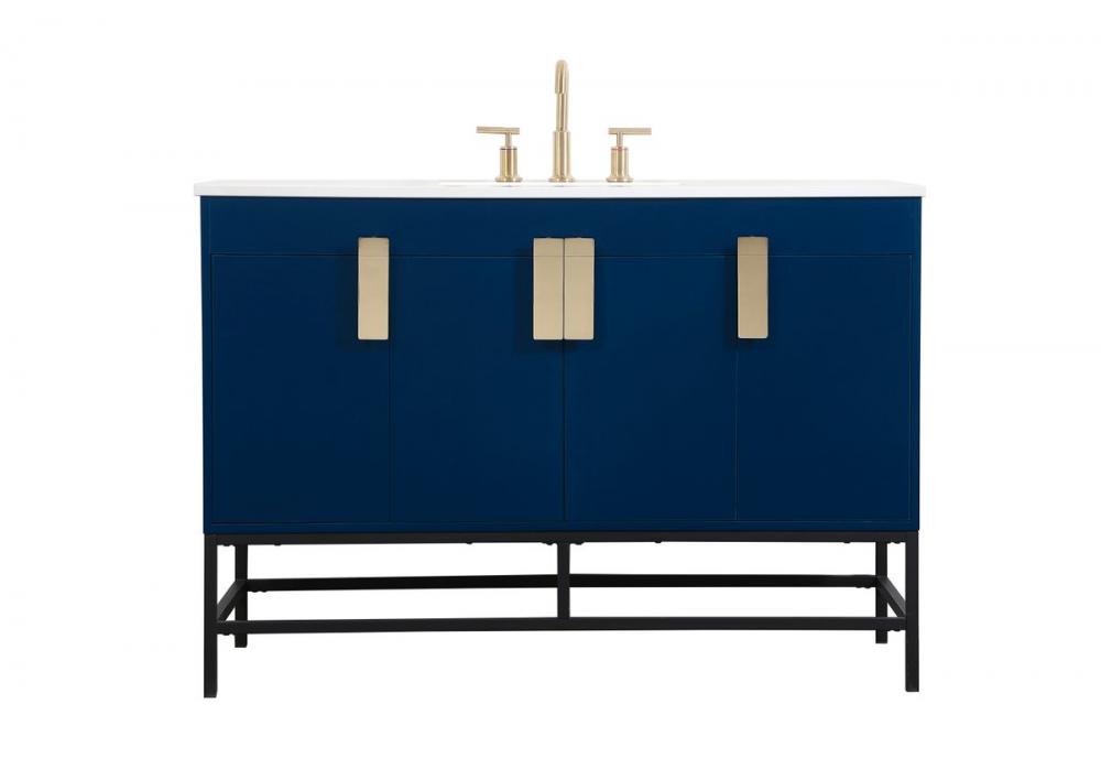 48 inch Single bathroom vanity in blue