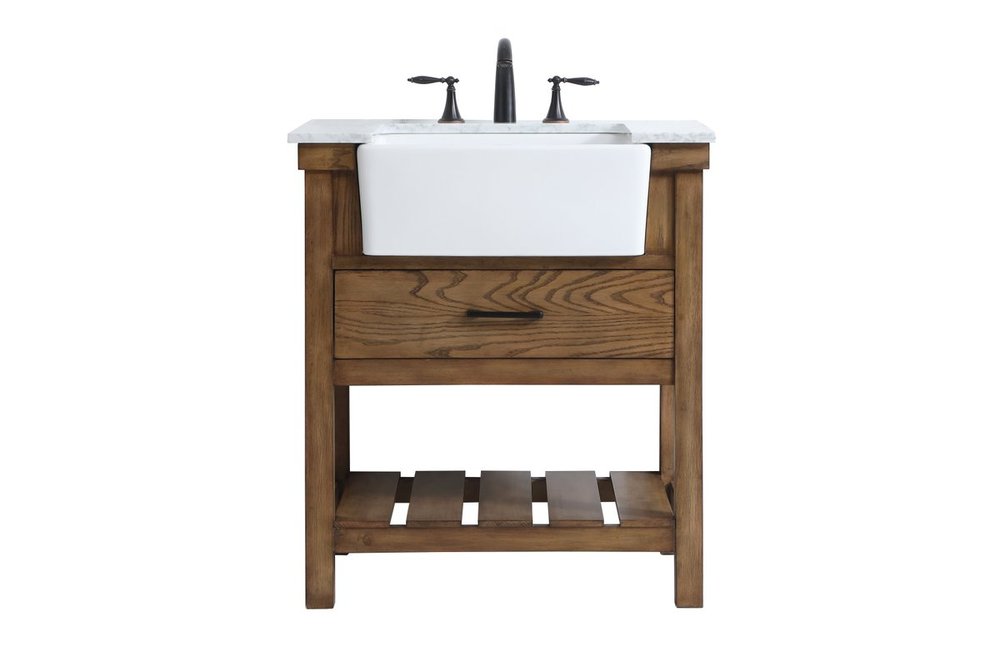 30 inch Single bathroom vanity in driftwood