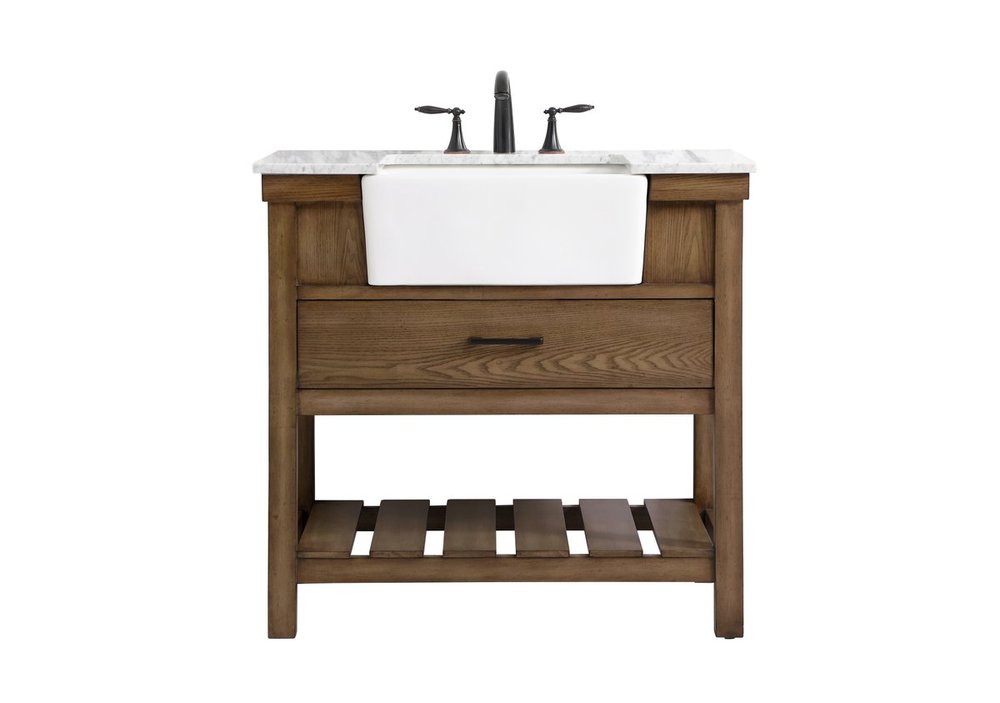 36 inch Single bathroom vanity in driftwood