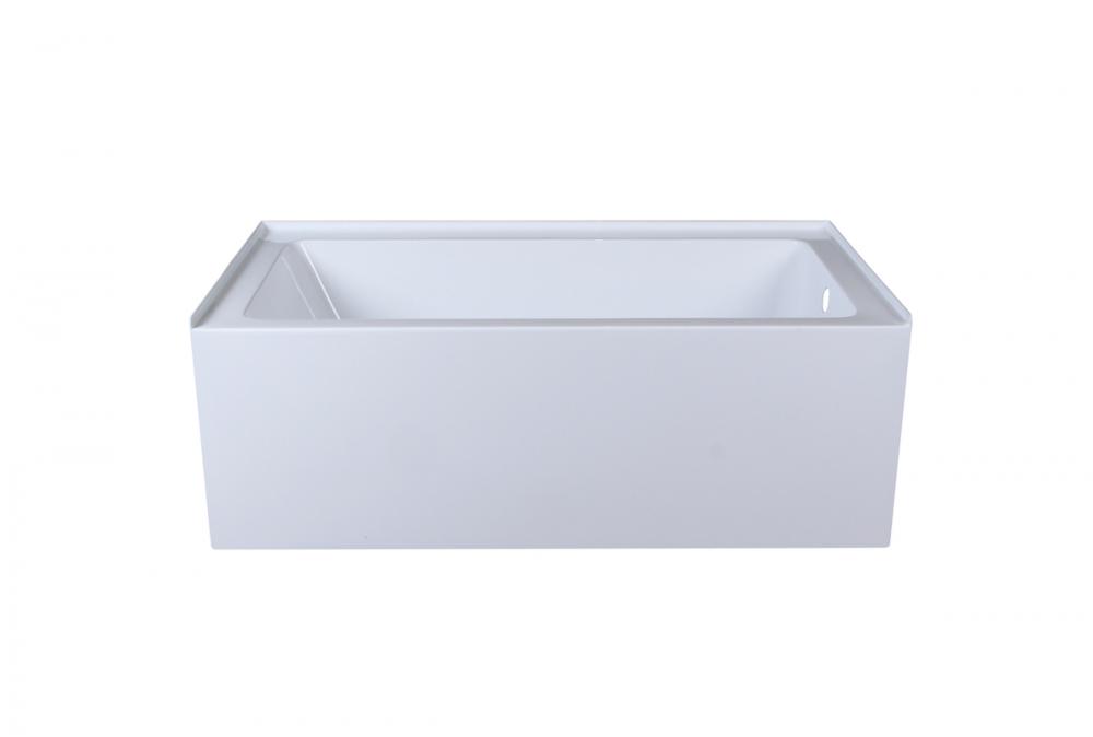 Alcove soaking bathtub 32x60 inch right drain in glossy white