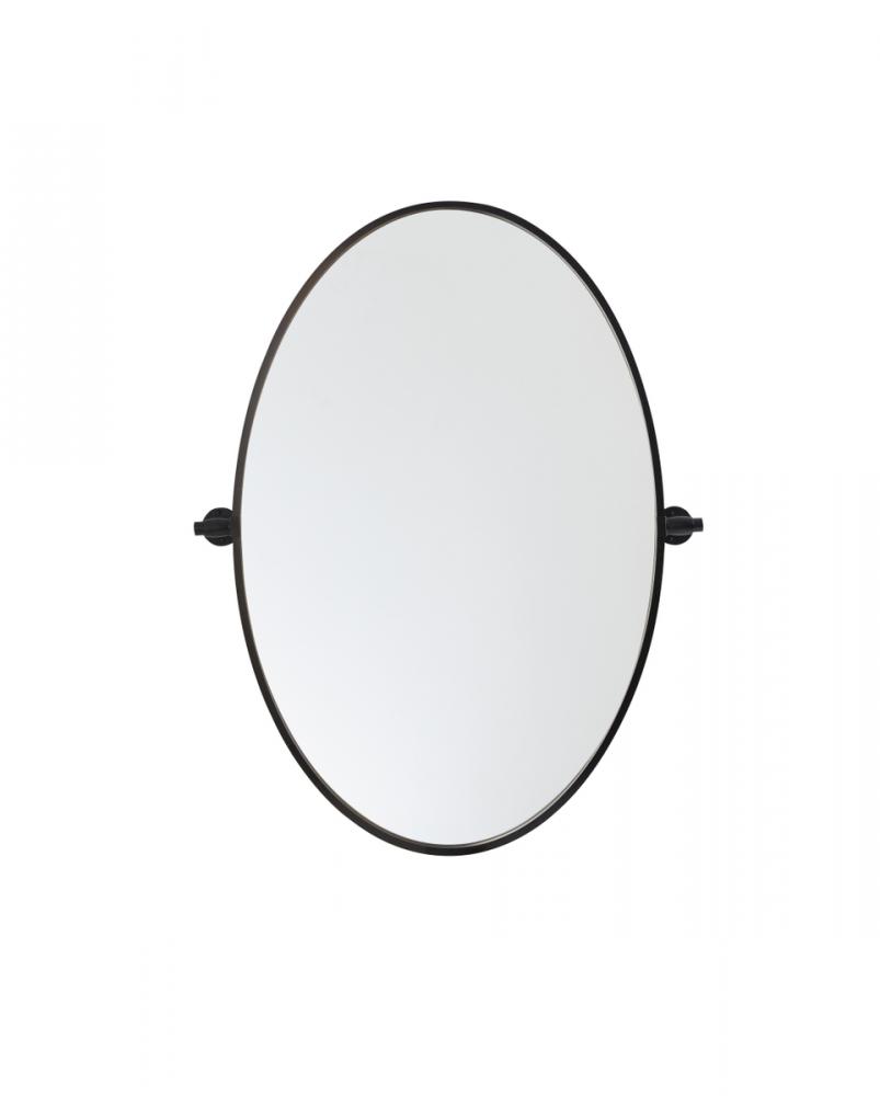 Round pivot mirror 30 inch in silver