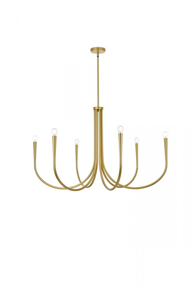 Layne 42 inch chandelier in Brass