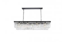 Elegant 1232D60MB/RC - Sydney 12 light Matte Black Chandelier Clear Royal Cut Crystal