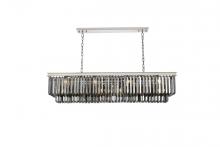 Elegant 1232D60PN-SS/RC - Sydney 12 light polished nickel Chandelier Silver Shade (Grey) Royal Cut Crystal