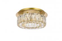 Elegant 3503F12G - Monroe 12 Inch LED Single Flush Mount in Gold