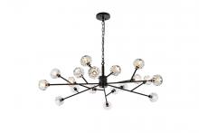 Elegant 3509D48BK - Graham 18 Light Pendant in Black