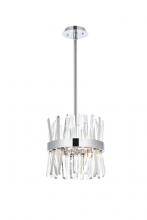 Elegant 6200D12C - Serephina 12 Inch Crystal Round Pendant Light in Chrome