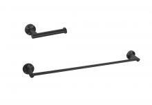 Elegant HWB-11S2MBK - Alma 2-Piece Bathroom Hardware Set in Matte Black