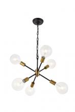 Elegant LD5033D16BRB - Nolan 6 Light matte black Pendant