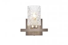 Elegant LD7025W7SN - Cassie 1 light bath sconce in satin nickel with clear shade