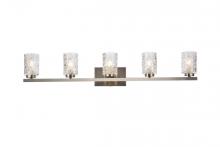 Elegant LD7029W41SN - Cassie 5 lights bath sconce in satin nickel with clear shade