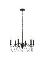 Elegant LD7048D24BK - Westley 6 Lights Pendant in Black