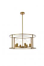 Elegant LD7058D26BR - Agnys 6 Lights Pendant in Brass