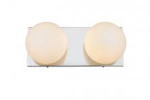 Elegant LD7303W14CH - Jaylin 2 light Chrome and frosted white Bath Sconce